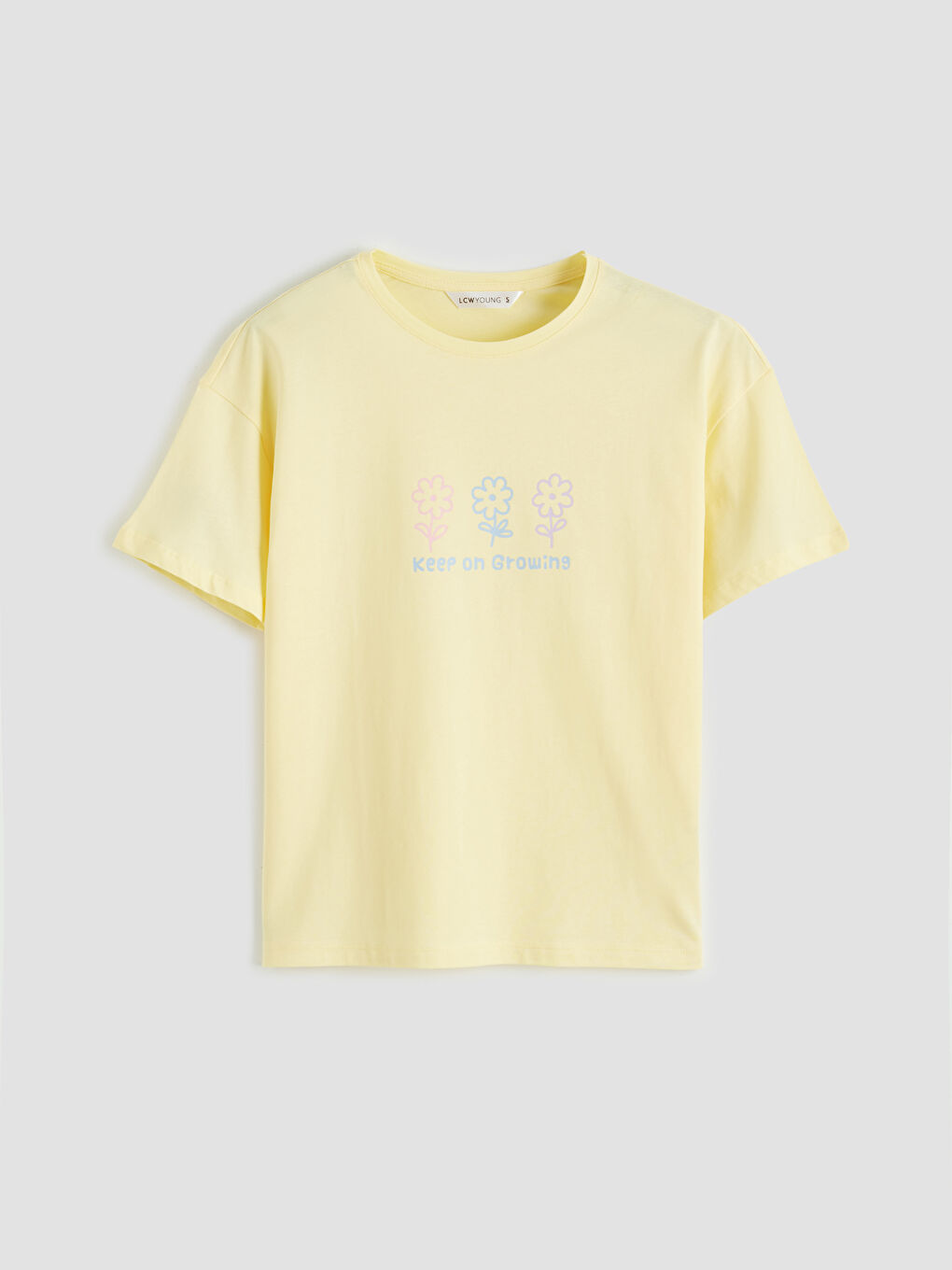 Ekru Bisiklet Yaka Baskılı Kadın Pijama Takım-1