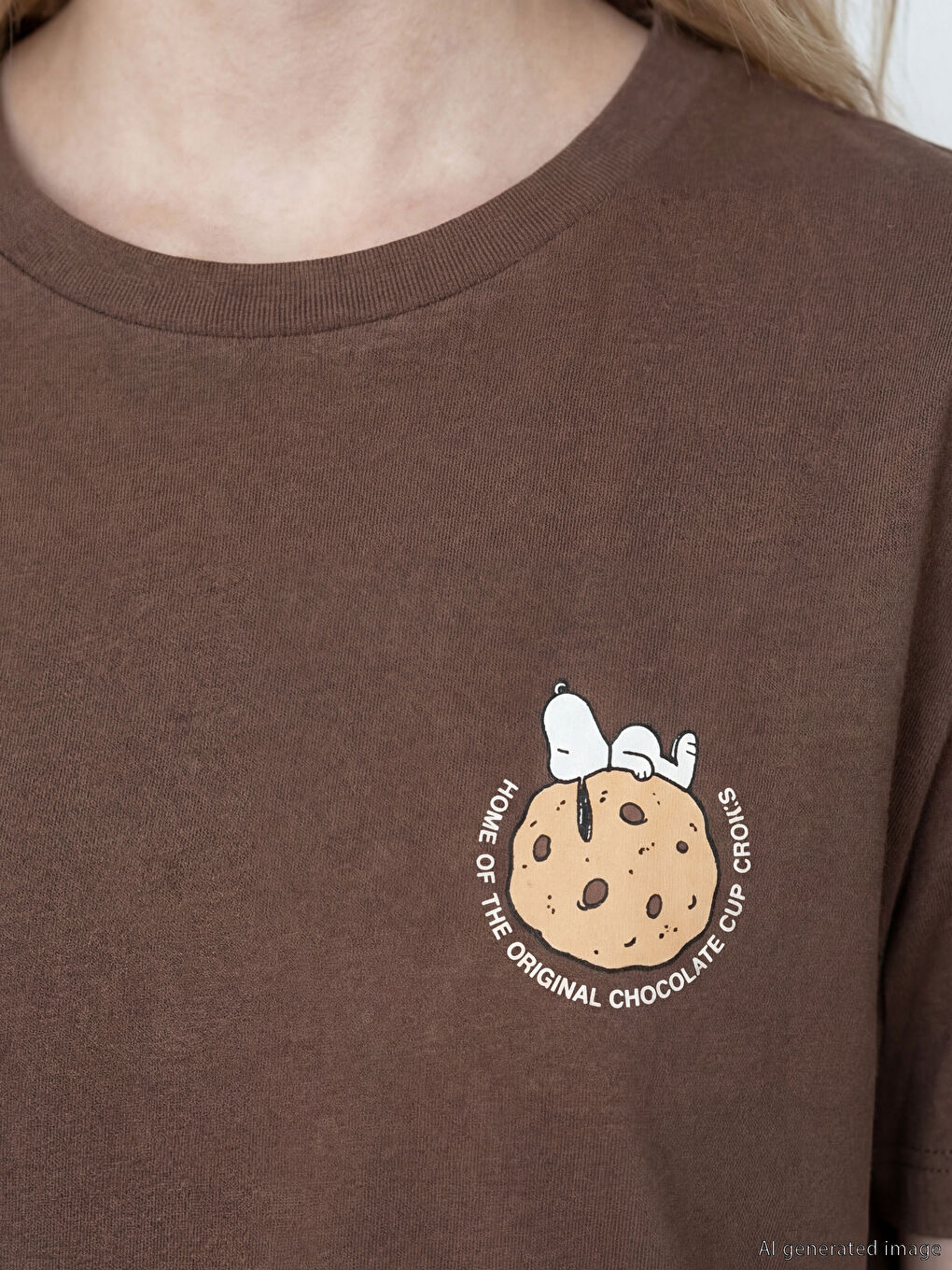 Жена Кафяво Тениска-1