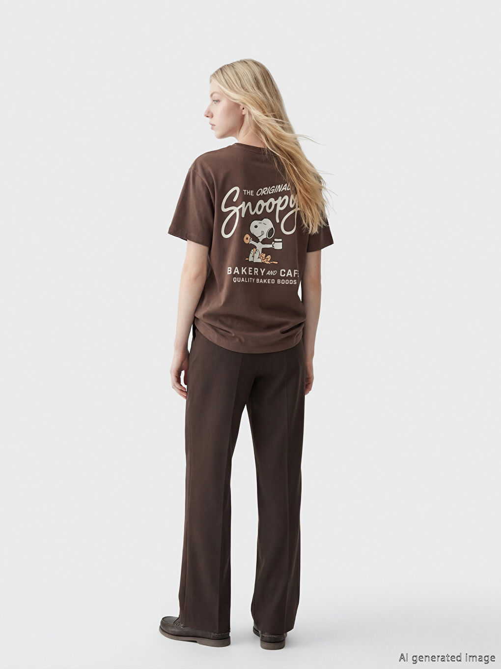 Жена Кафяво Тениска-2