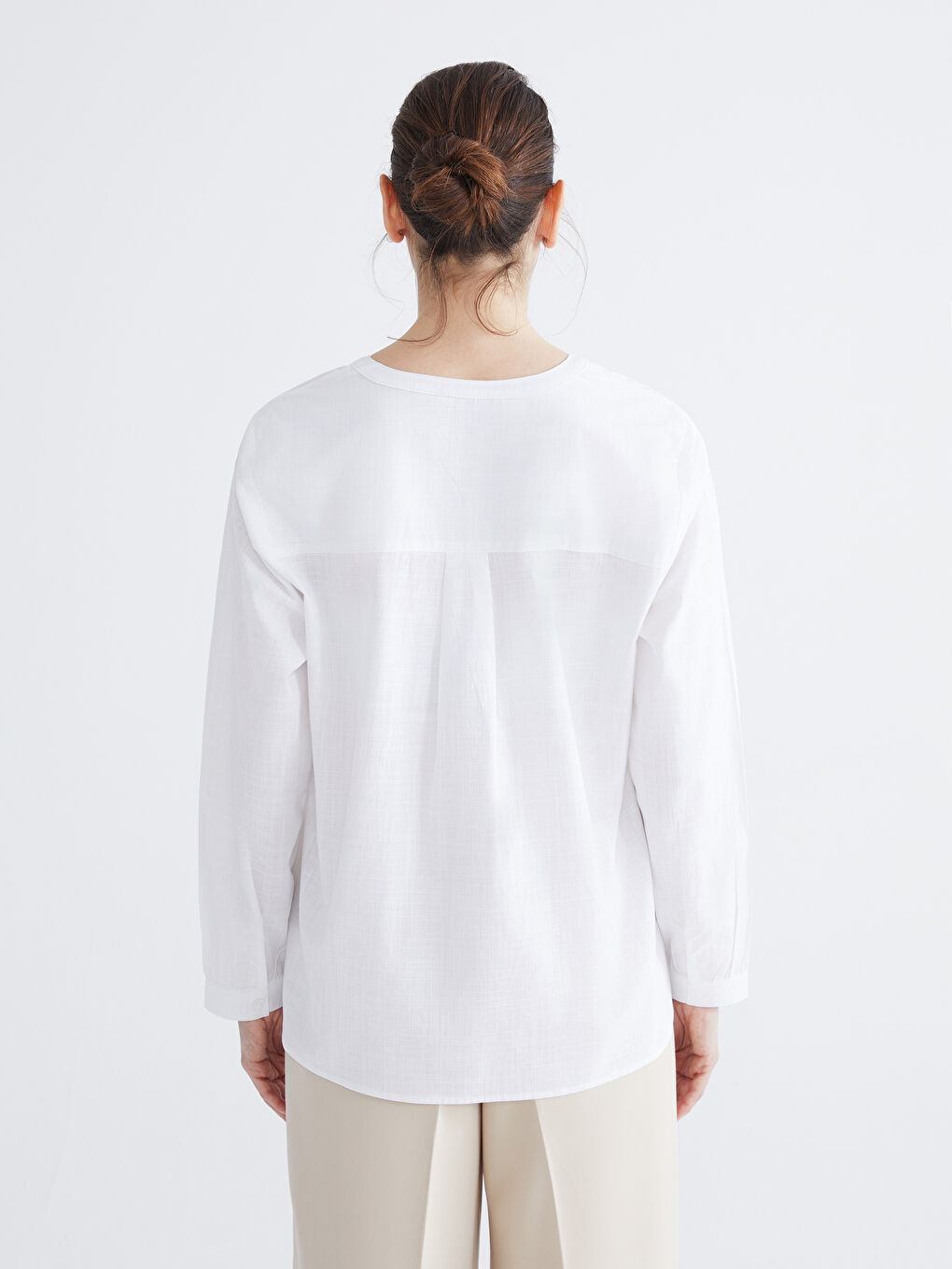 Notch Neck Embroidered Blouse-3