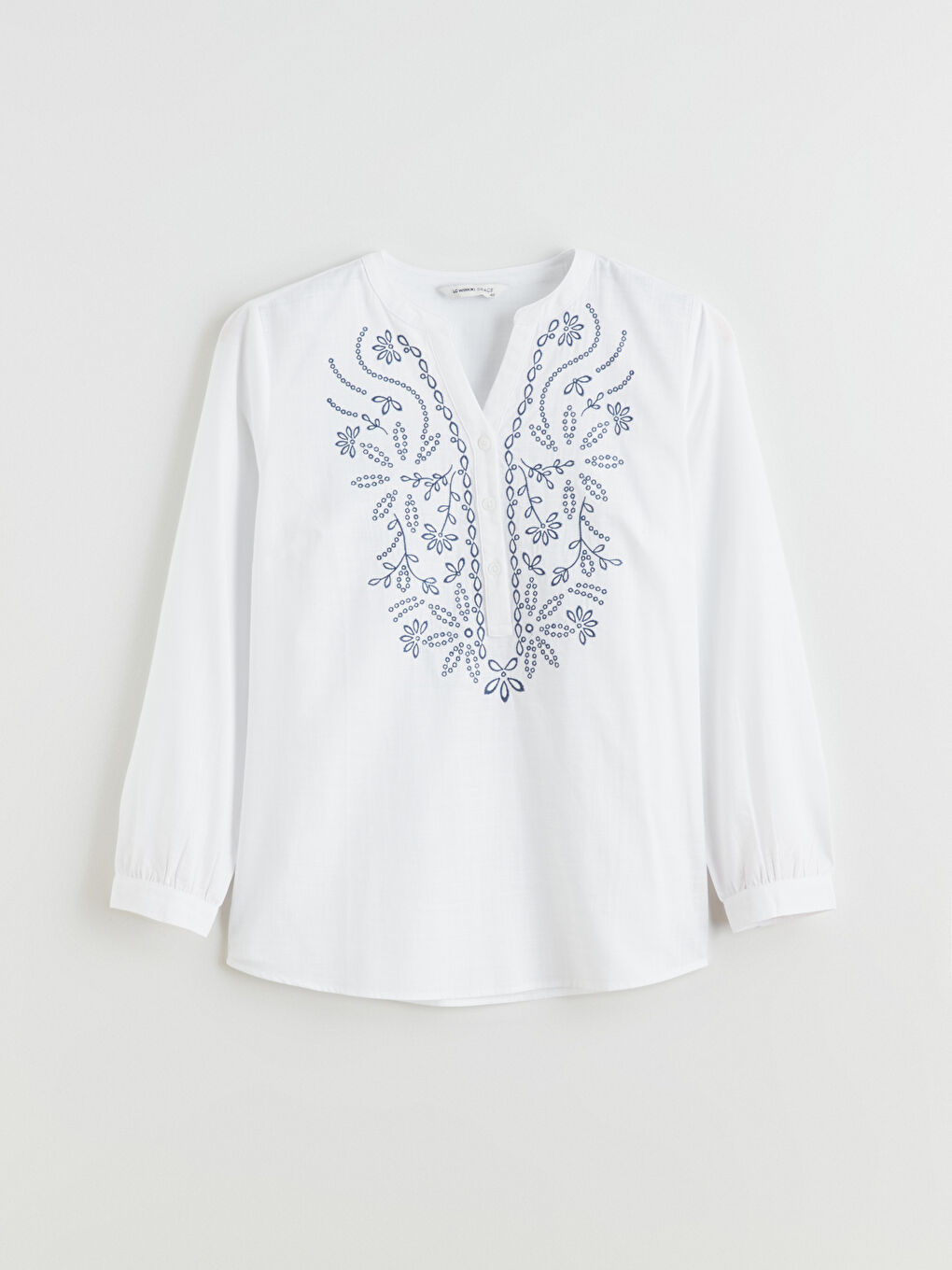 Notch Neck Embroidered Blouse-4