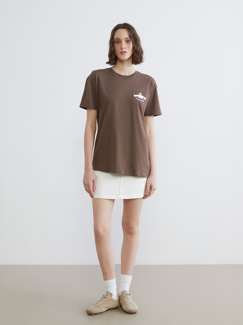 Cinnamoroll Baskılı Kadın Tişört-1