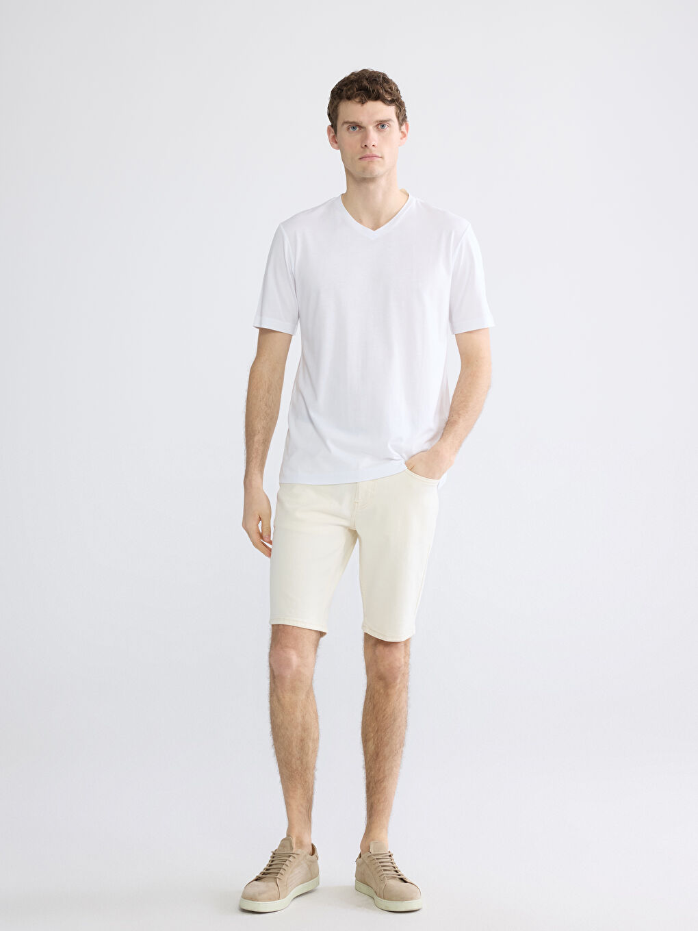 Men's V-Neck Jersey T-Shirt-1