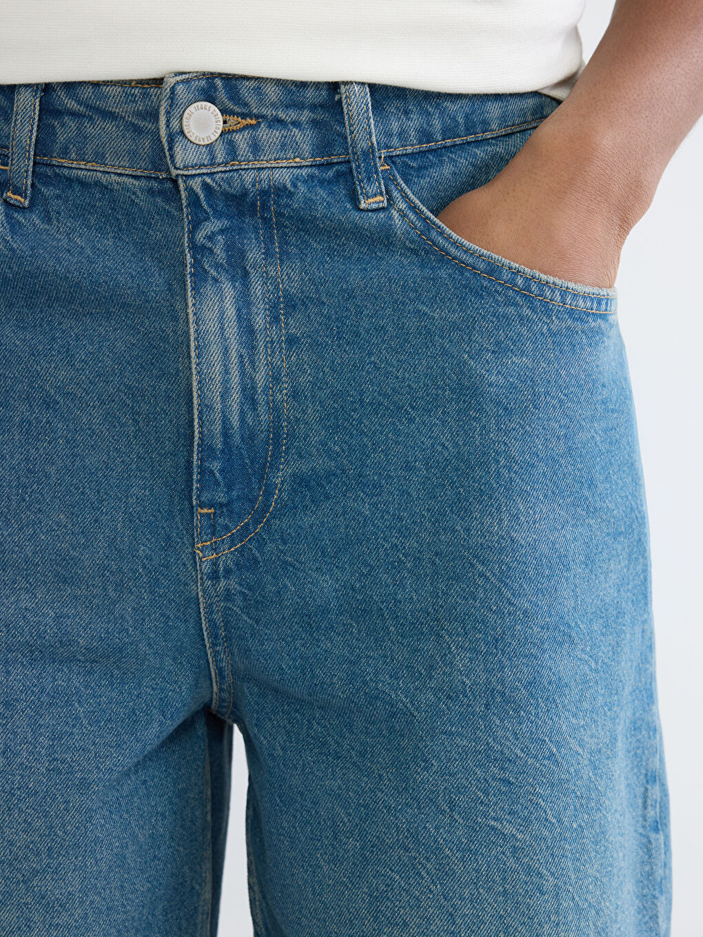 İndigo Loose Fit Erkek Jean Şort-2