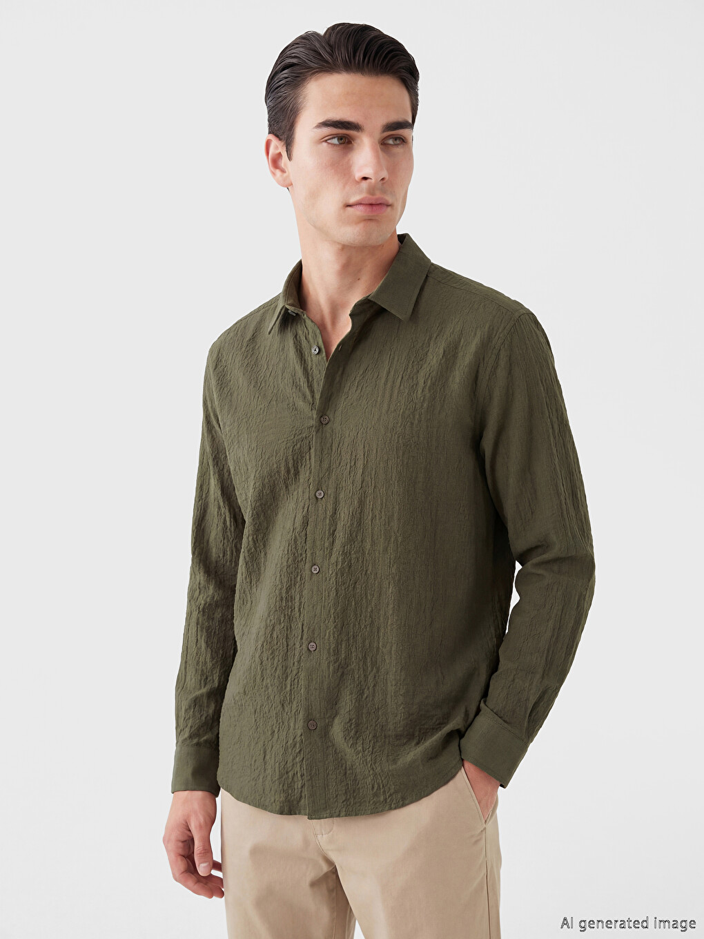 Regular Fit Crinkle Men's Shirt