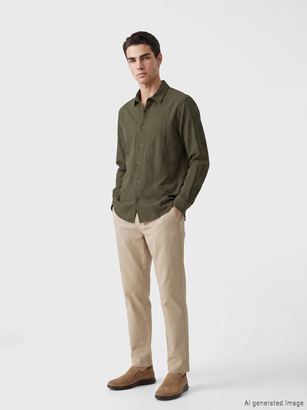 Regular Fit Crinkle Men's Shirt-1