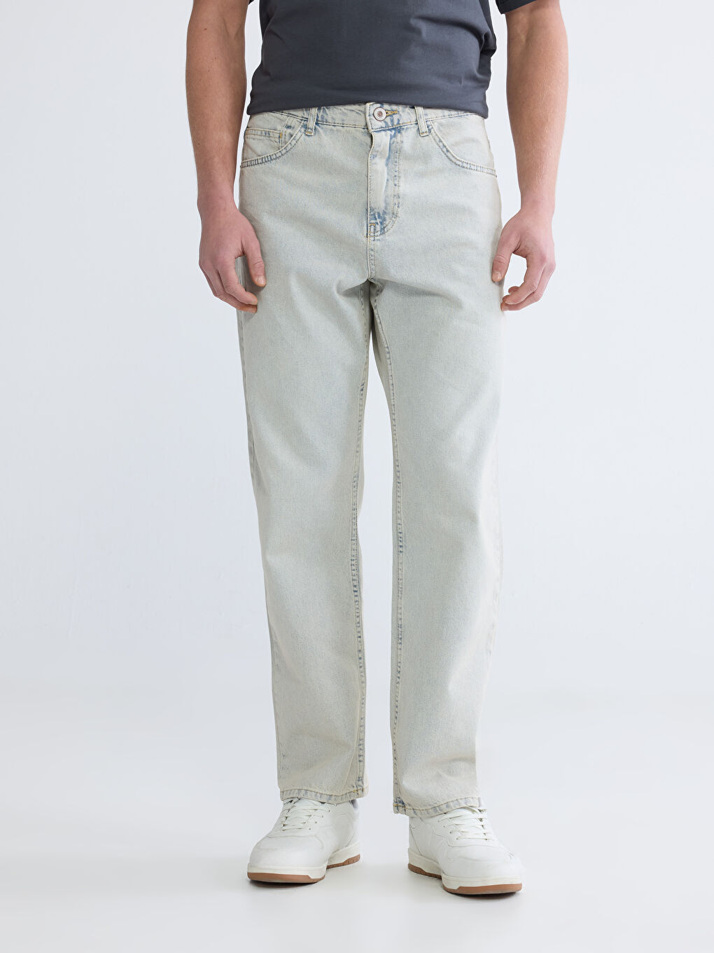 İndigo Baggy Fit Erkek Jean Pantolon-1