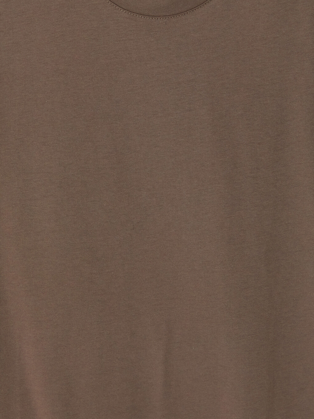 Kahverengi Slim Fit %100 Pamuk Basic Tişört-1