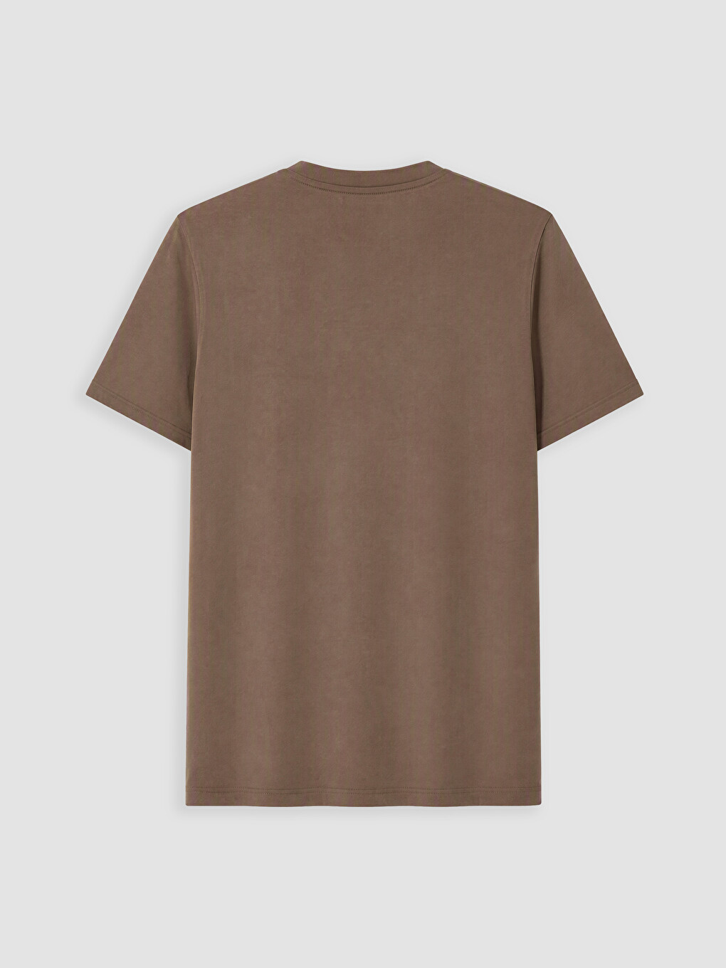 Kahverengi Slim Fit %100 Pamuk Basic Tişört-2