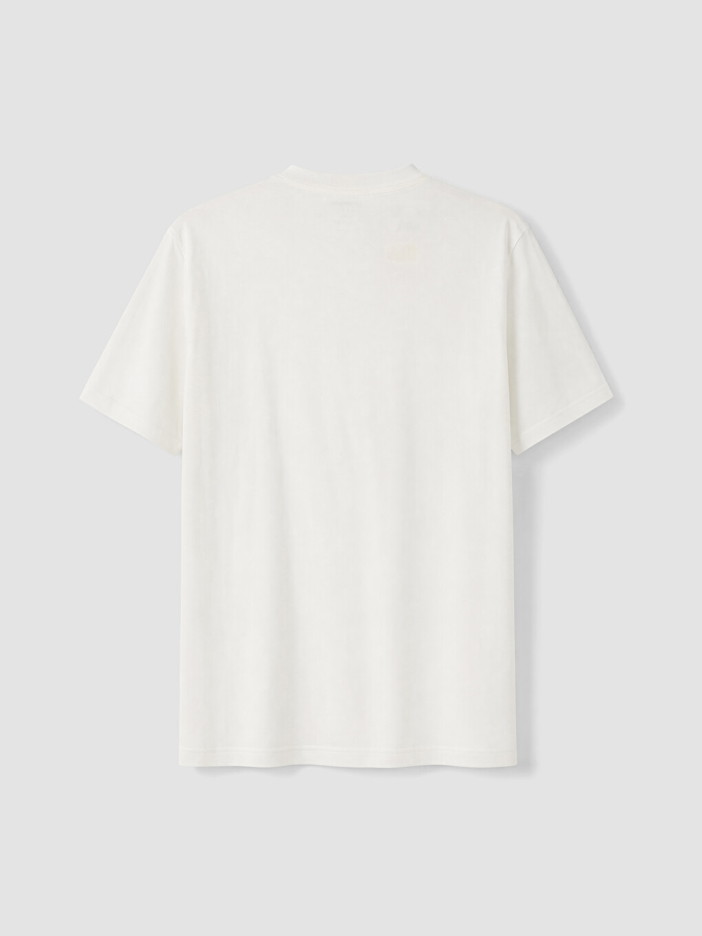 Ekru Slim Fit %100 Pamuk Basic Tişört-5