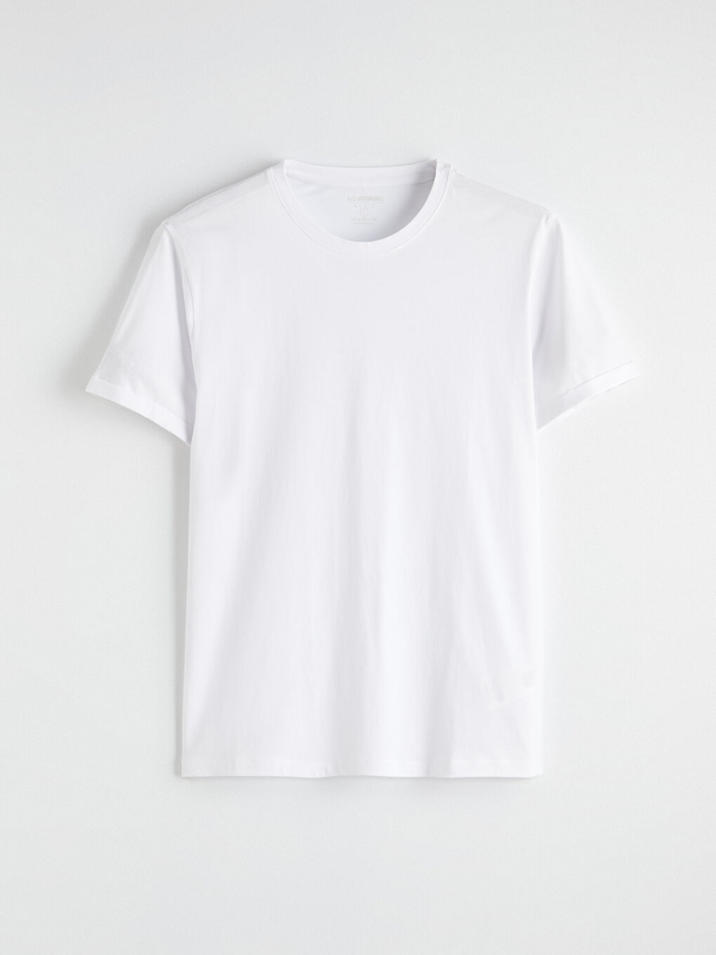 Beyaz Slim Fit Bisiklet Yaka Erkek Tişört-4