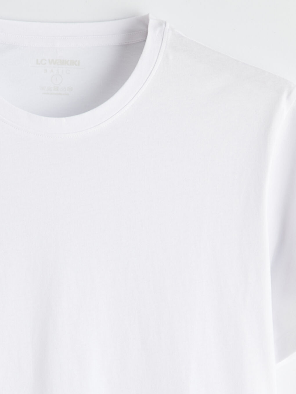 Beyaz Slim Fit Bisiklet Yaka Erkek Tişört-5