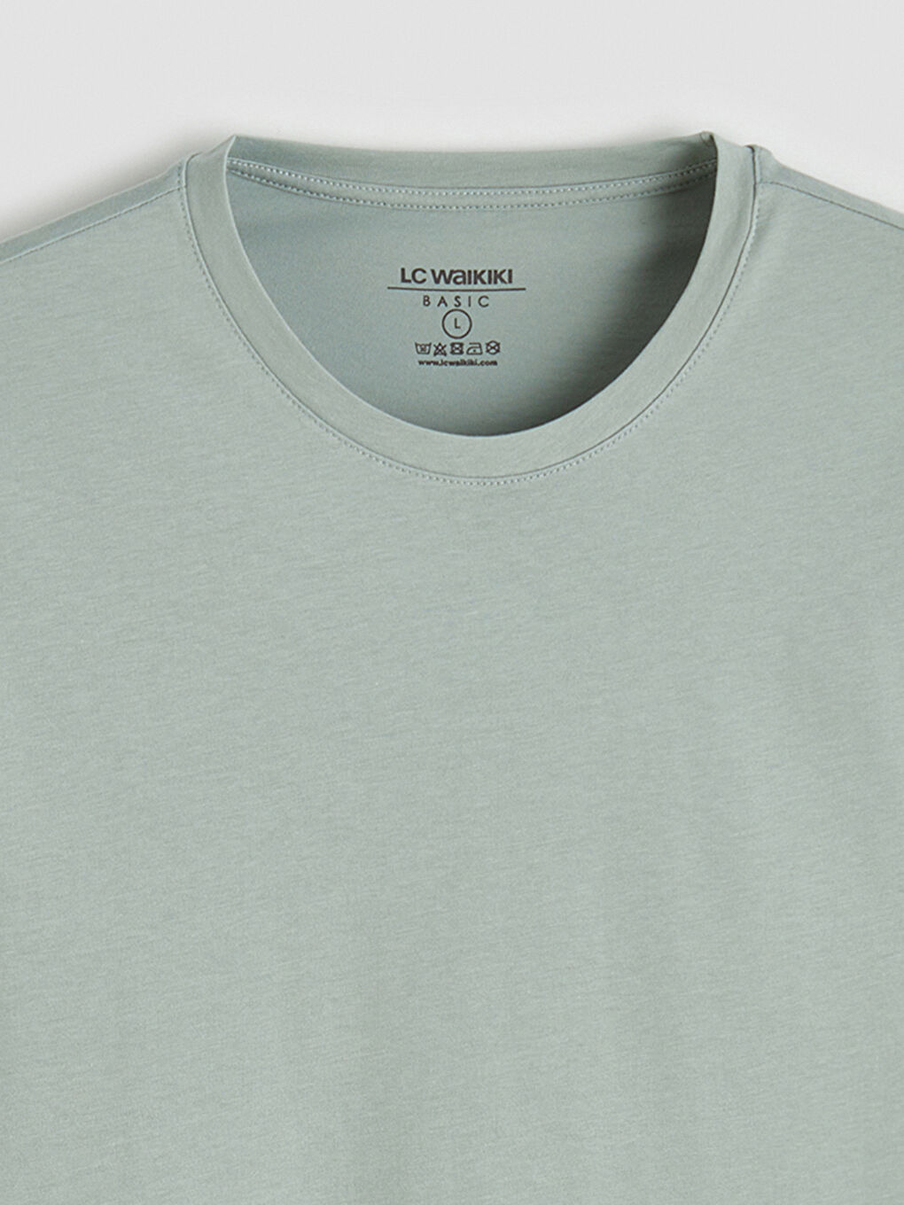 Yeşil Slim Fit Bisiklet Yaka Erkek Tişört-5