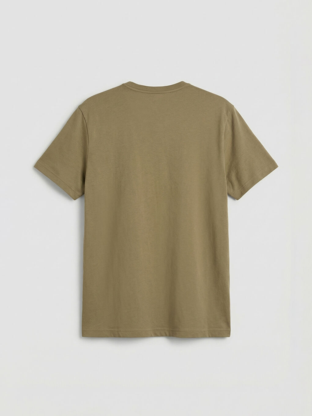 Haki Bisiklet Yaka Erkek Penye Tişört-1