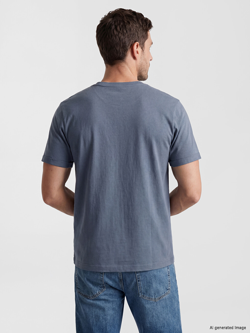 Slim Fit %100 Pamučna Basic Majica-2