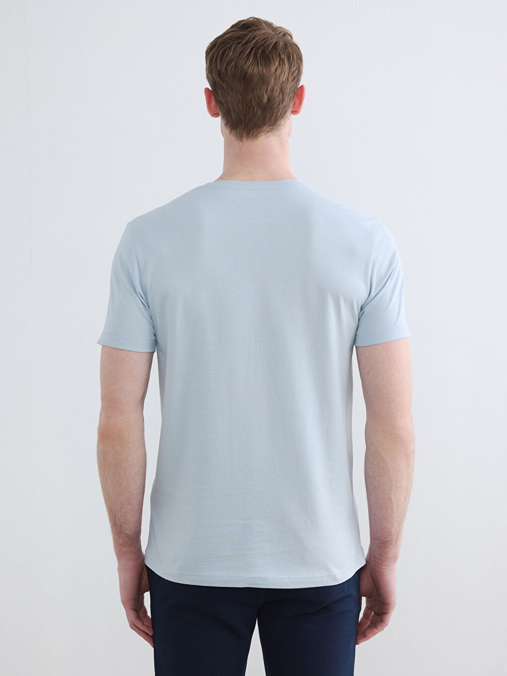 Mavi Slim Fit %100 Pamuk Basic Tişört-3