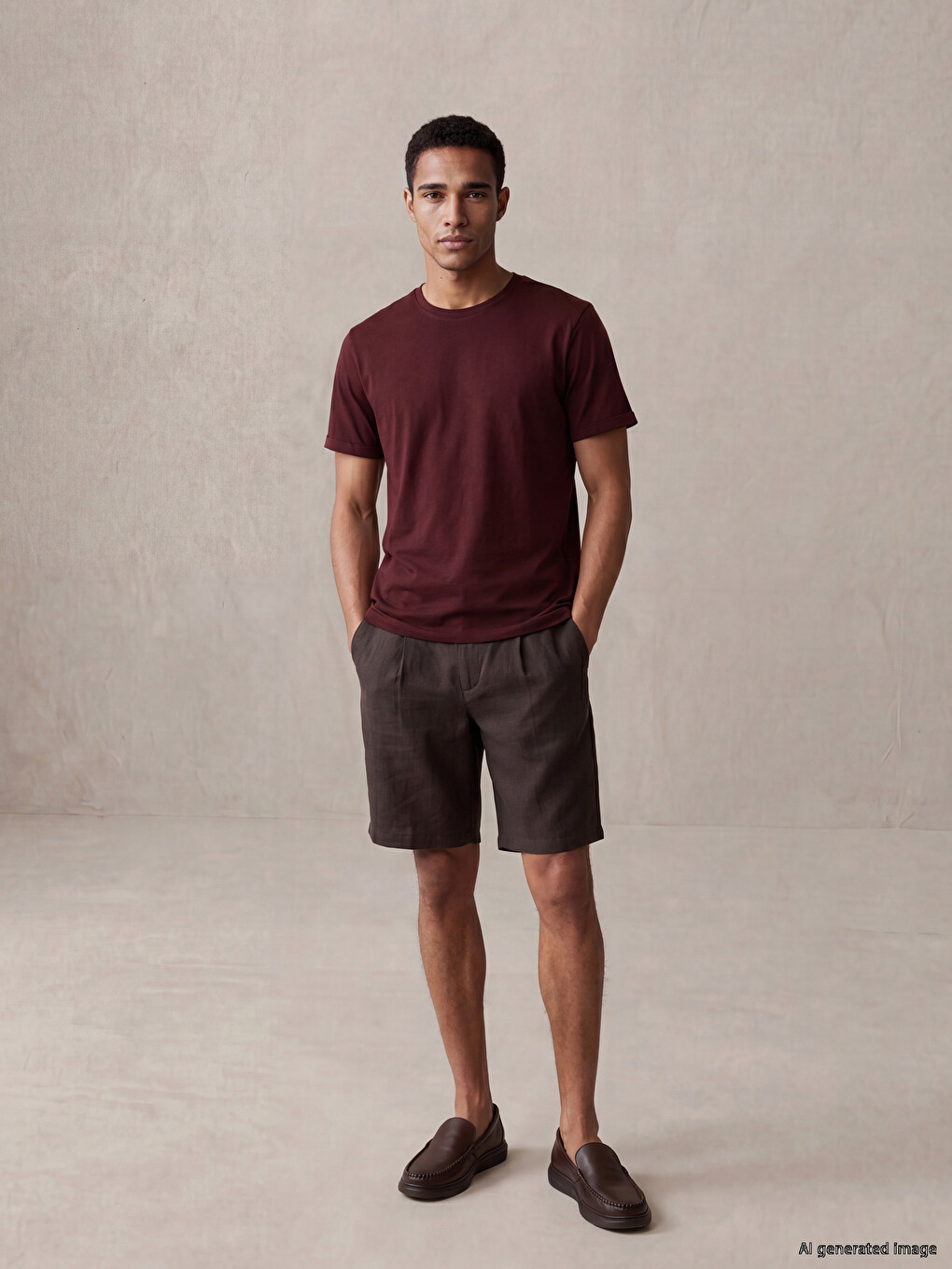 Slim Fit 100% Cotton Basic T-shirt-1
