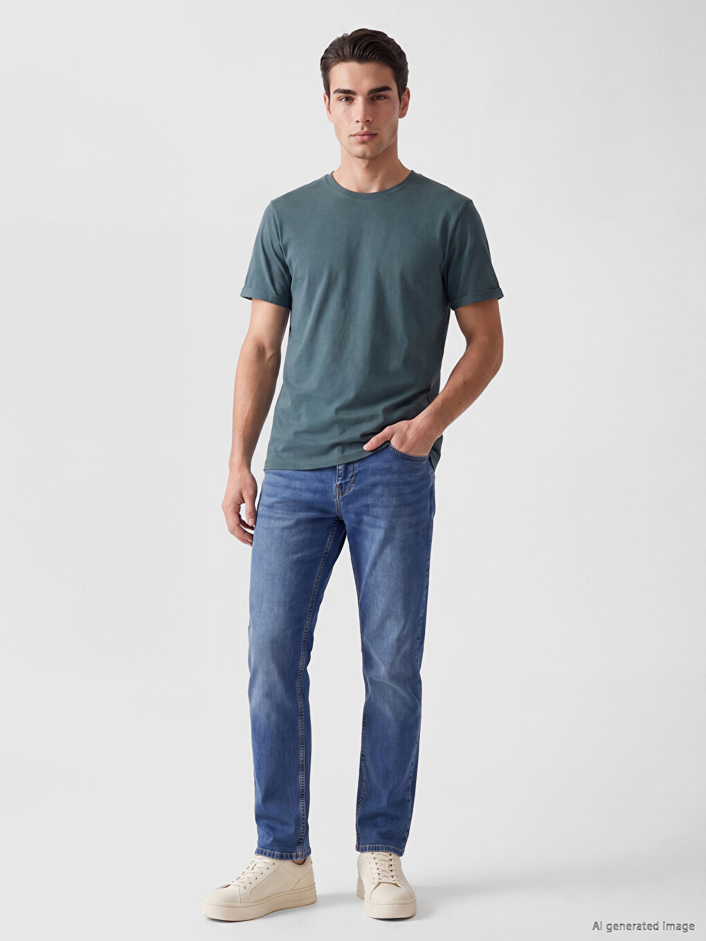 Tricou Slim Fit Basic Din 100% Bumbac-1