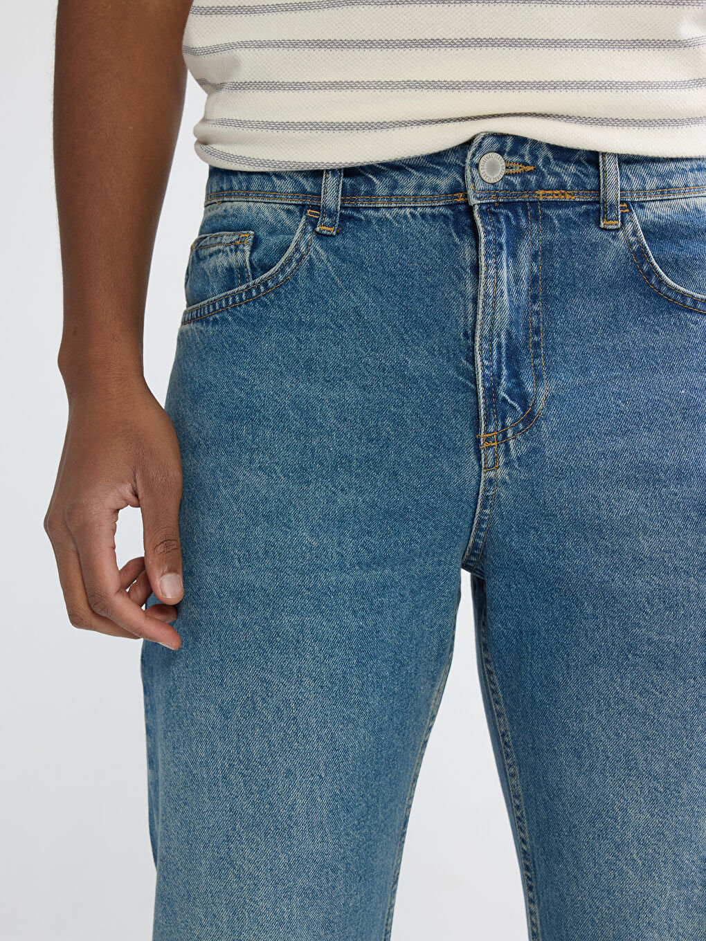 İndigo Straight Fit Erkek Jean Pantolon-2