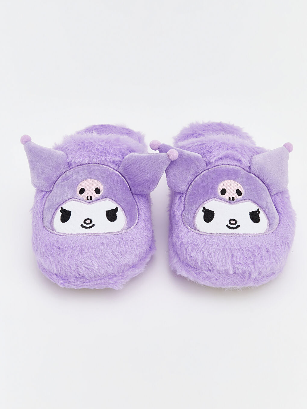 Kuromi Print Plush Women's Slippers-2