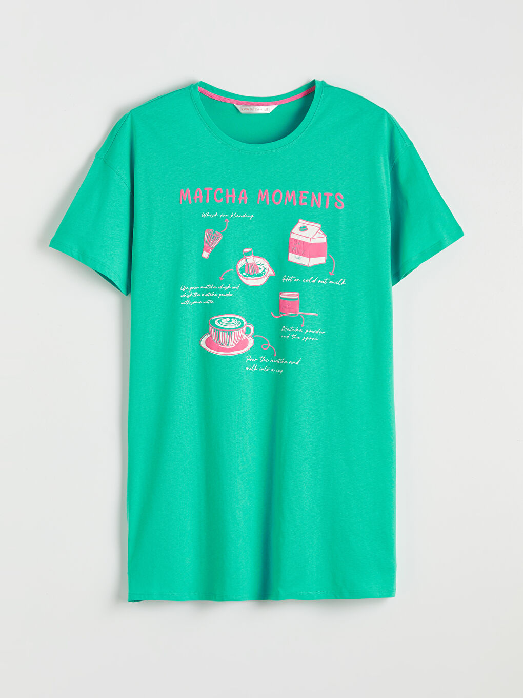 Chemise de nuit imprimée à col rond pour femme-4