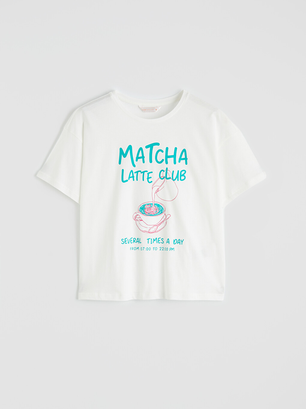 Ekru Bisiklet Yaka Baskılı Kadın Pijama Üst