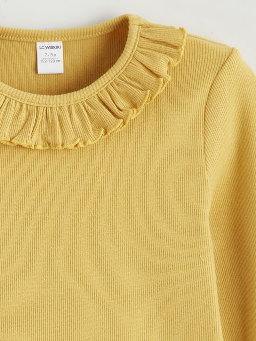 Crew Neck Basic Long Sleeve Girl's T-Shirt With 2-2