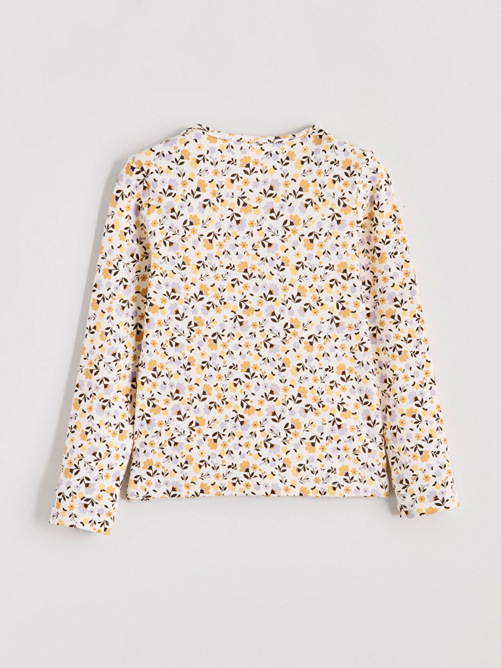 Crew Neck Basic Long Sleeve Girl's T-Shirt With 2-6