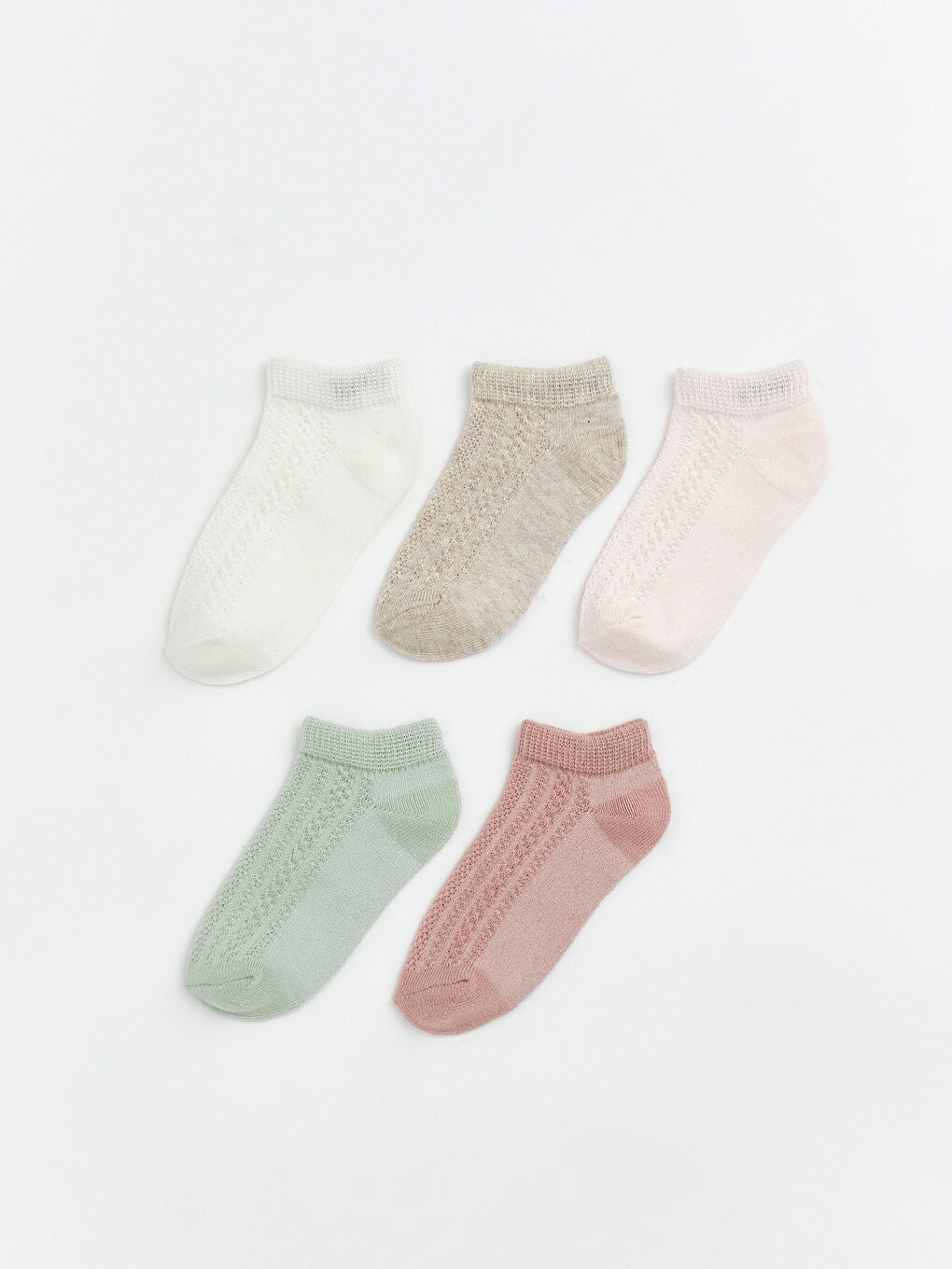 Ekru Kız Bebek Patik Çorap 5'li