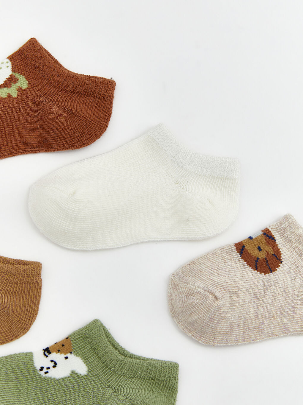 Animal Print Baby Boys' Trainer Socks 5-Pack-2