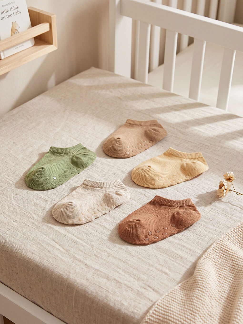 Kahverengi Erkek Bebek Patik Çorap 5'li