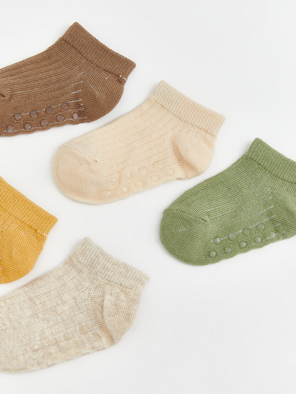 Kahverengi Erkek Bebek Patik Çorap 5'li-2