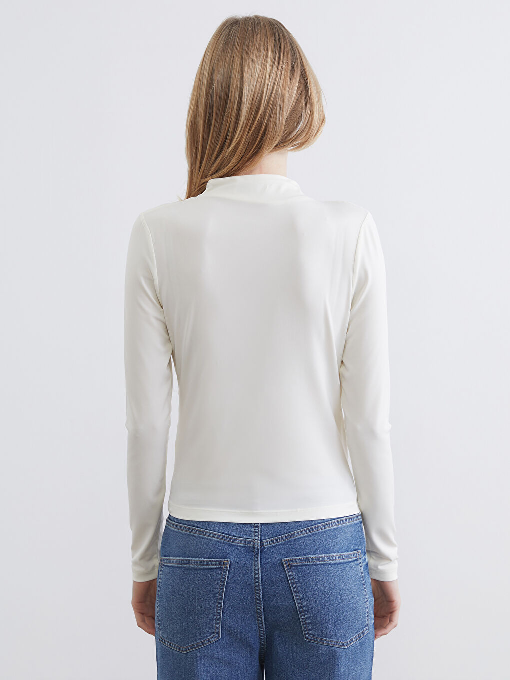 High-Neck Ruched Blouse-3