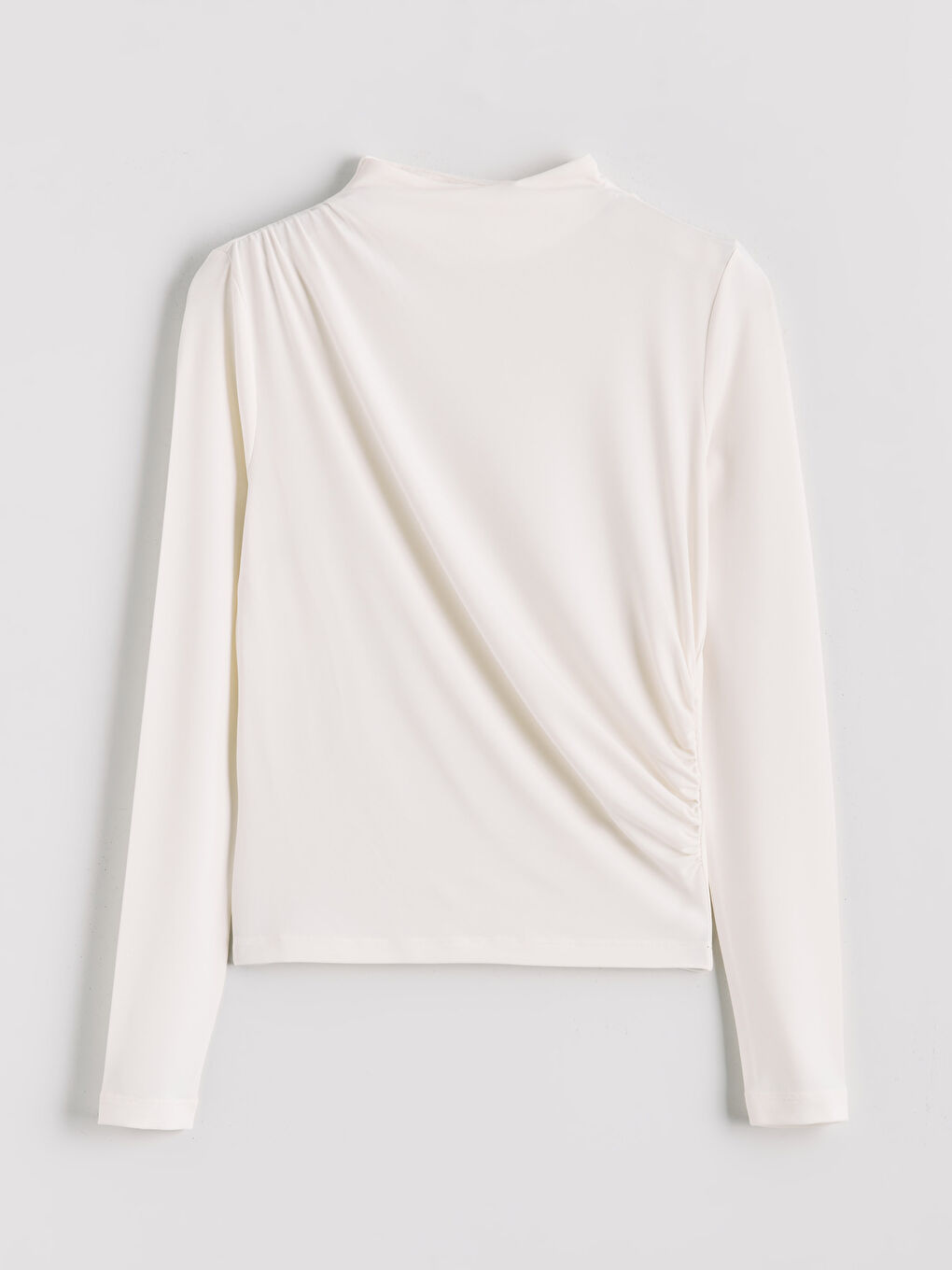 High-Neck Ruched Blouse-4