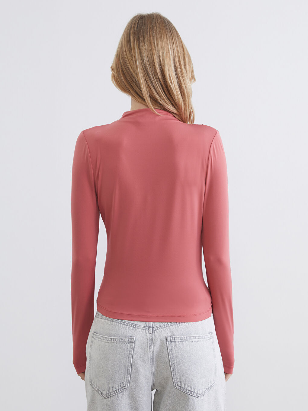 High-Neck Ruched Blouse-3