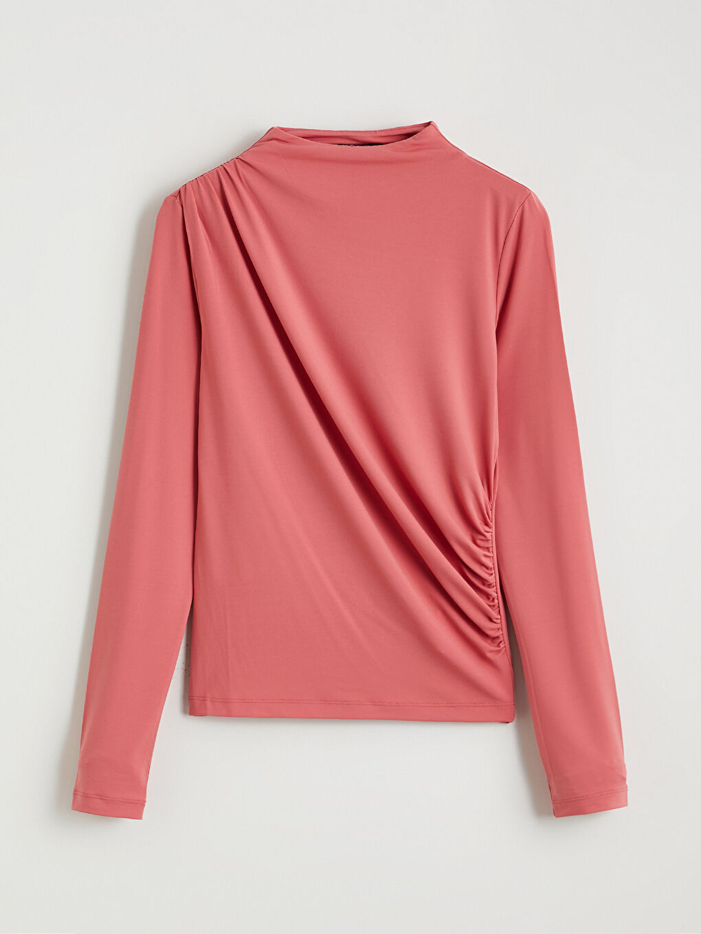 High-Neck Ruched Blouse-4