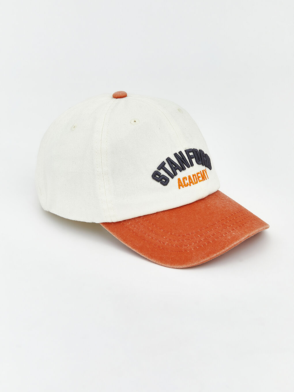 Turuncu Stanford Nakışlı Erkek Çocuk Kep Şapka -1