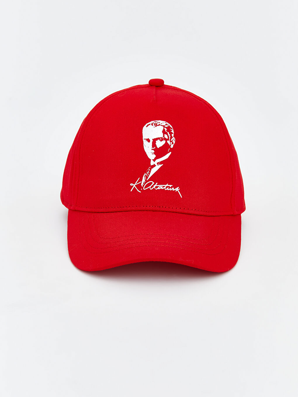 Kırmızı Atatürk Baskılı Erkek Bebek Kep Şapka
