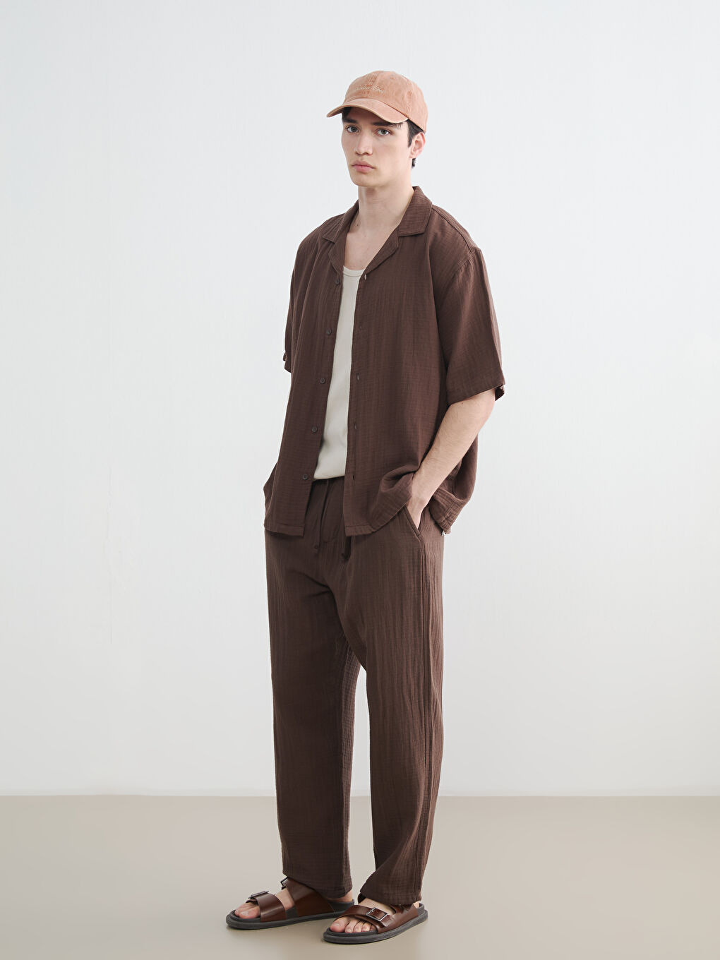 Мужские брюки из муслина свободного кроя