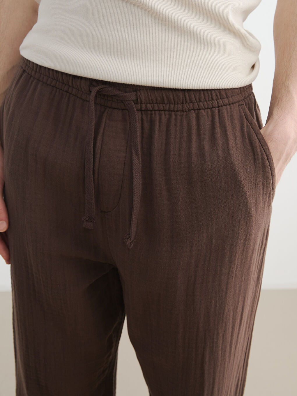 Мужские брюки из муслина свободного кроя-2