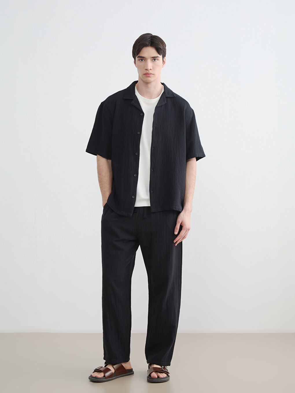 Мужские брюки из муслина свободного кроя