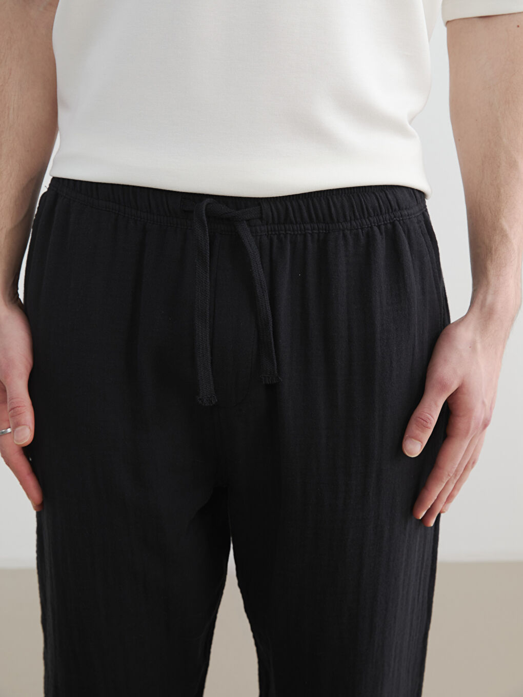 Мужские брюки из муслина свободного кроя-2