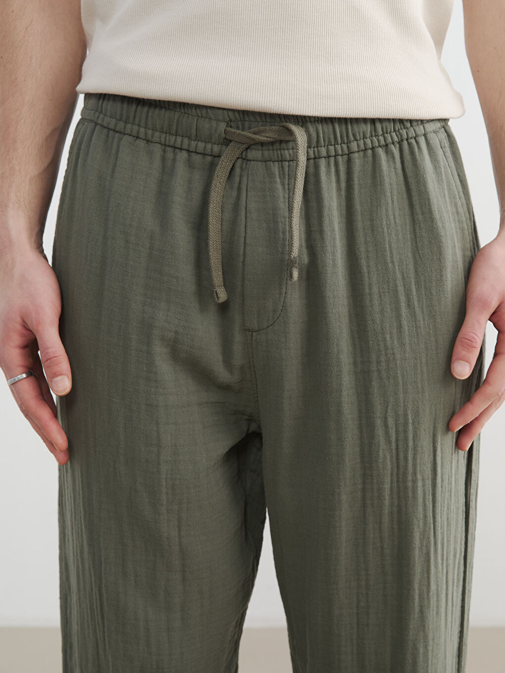 Мужские брюки из муслина свободного кроя-2