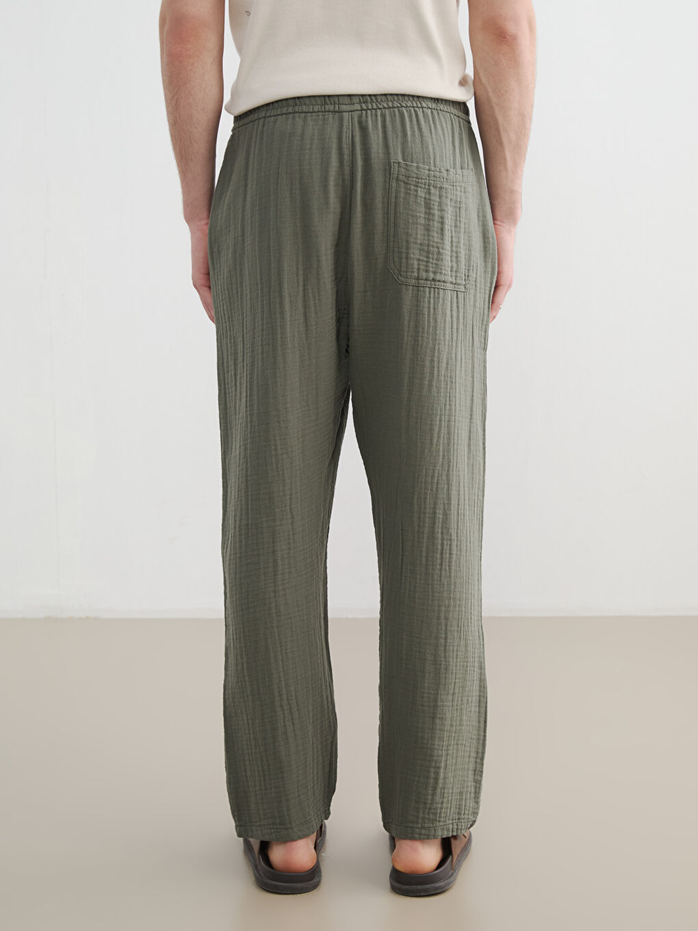 Мужские брюки из муслина свободного кроя-3