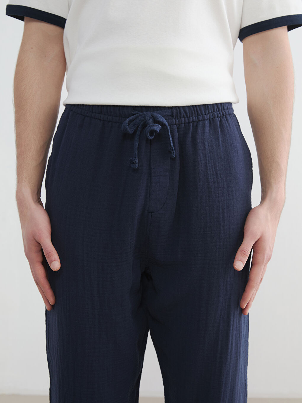 Мужские брюки из муслина свободного кроя-2
