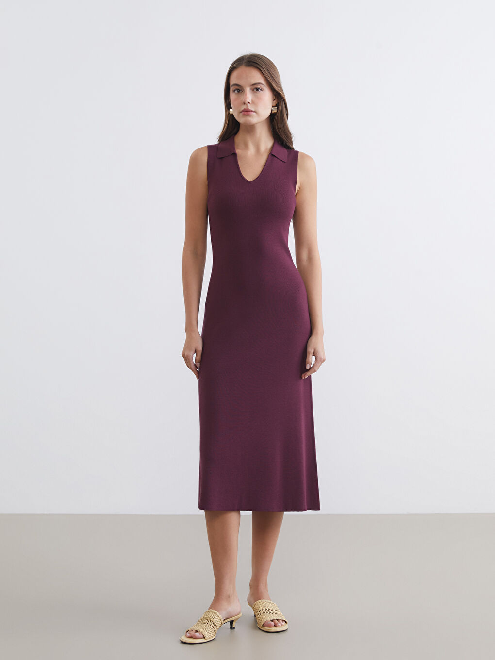 Polo Collar Knit Dress-1