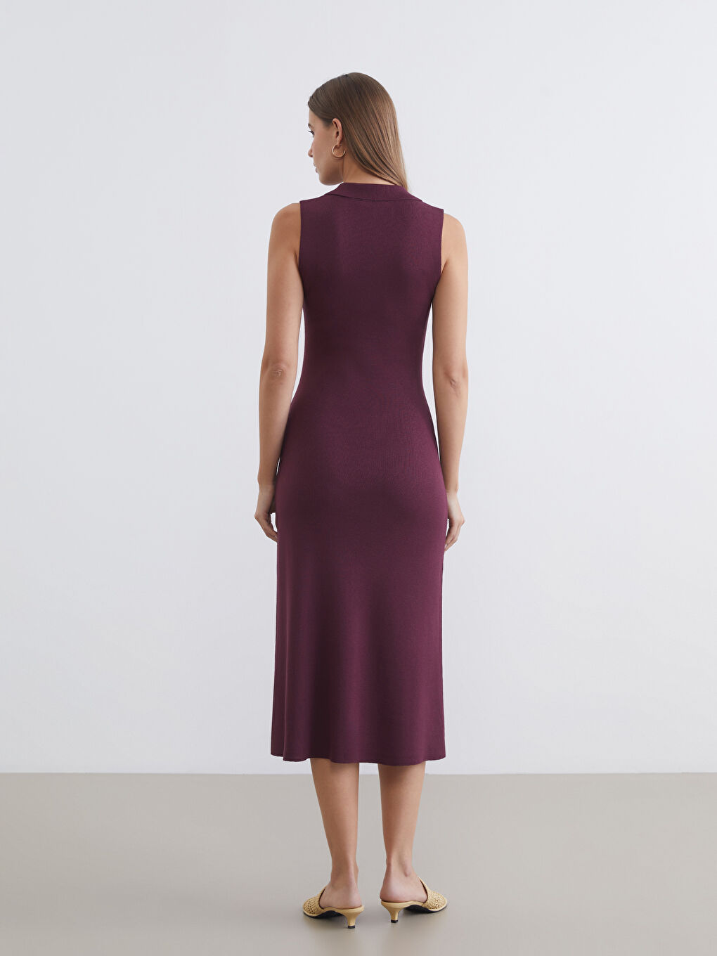 Polo Collar Knit Dress-3