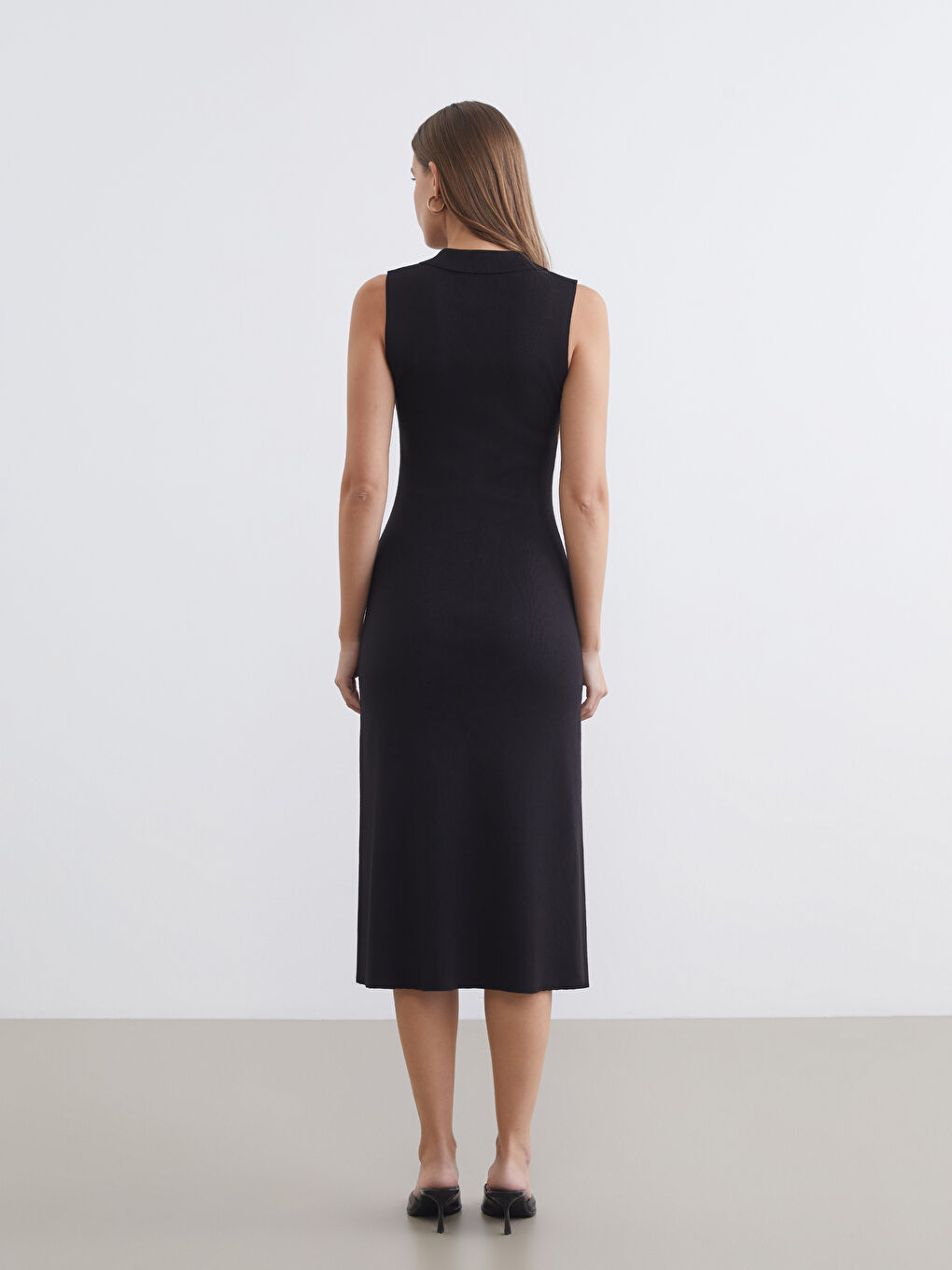 Polo Collar Knit Dress-3