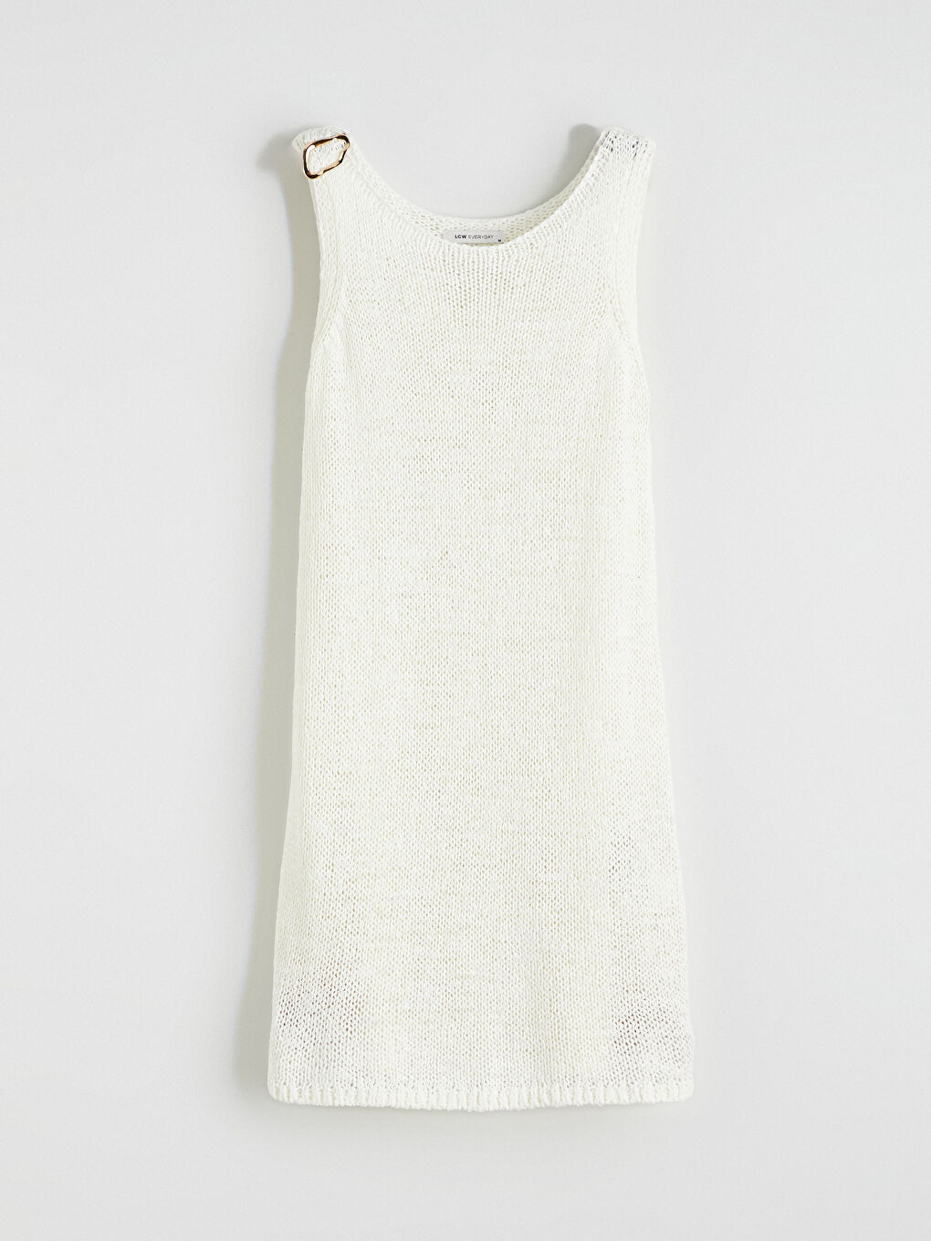 Robe Mini en Tricot à Détails Appliqués à Encolure en U-4