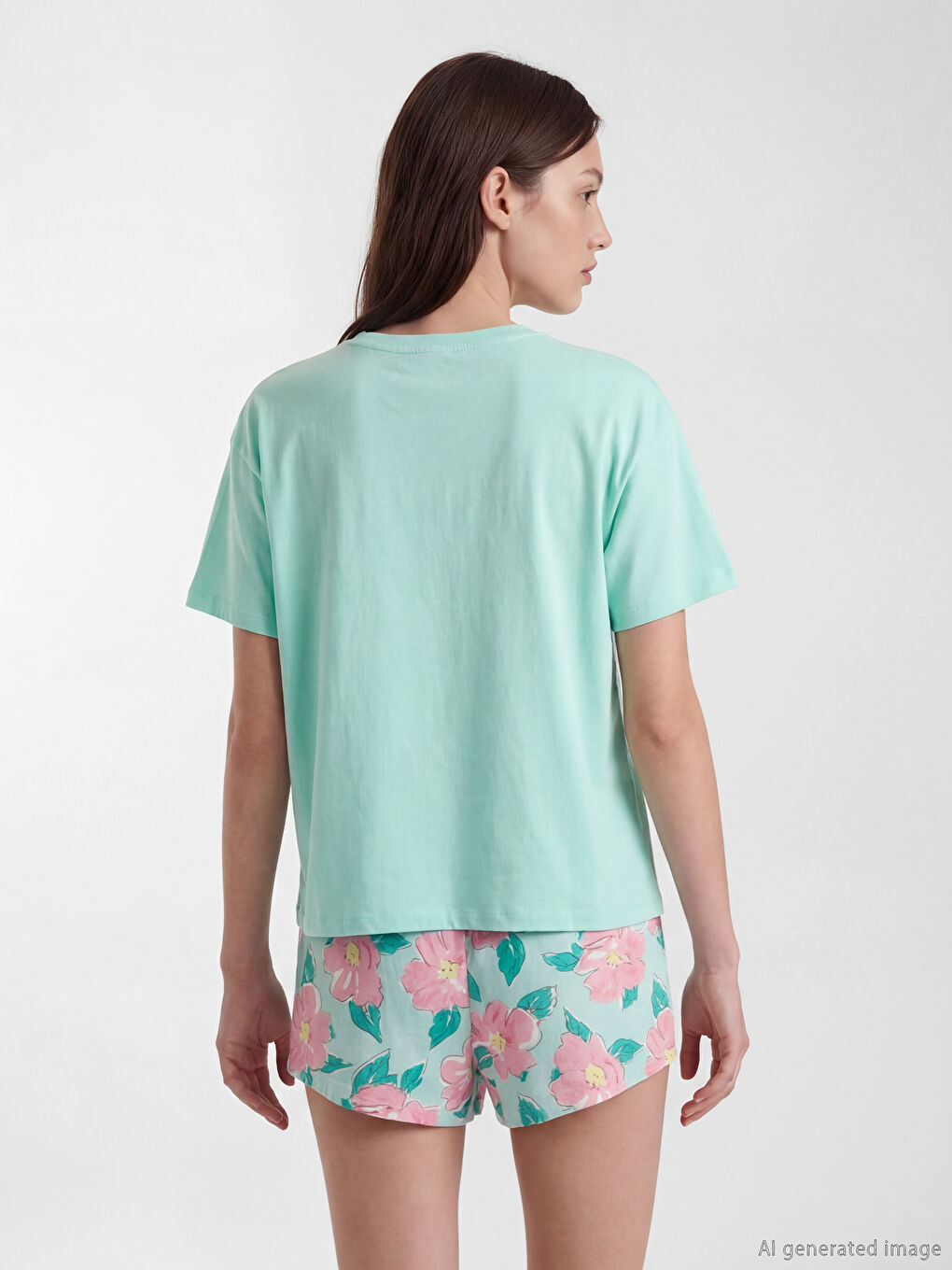 Woman TURQUOISE Shortie Pyjama Set-3